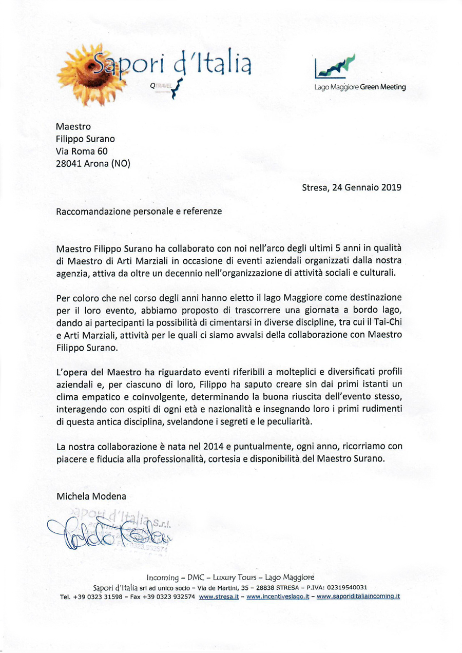 Lettera di stima
